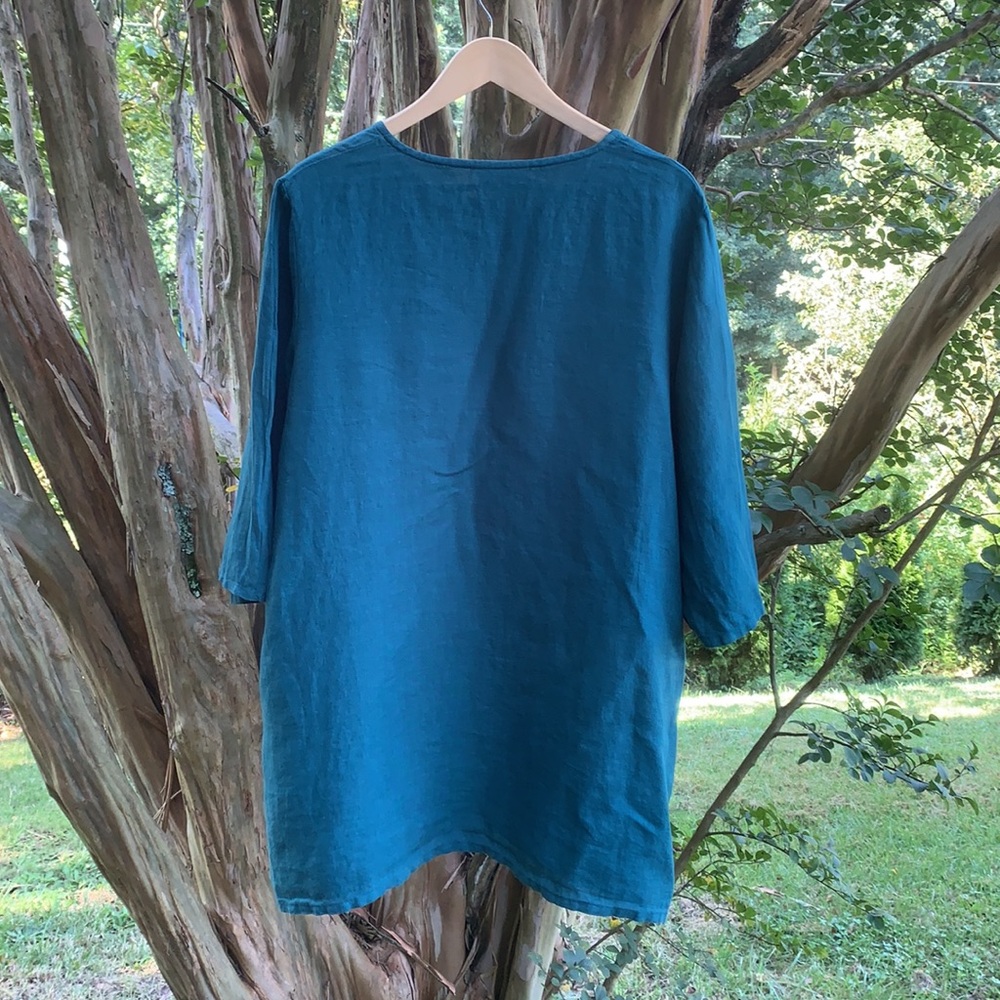 Bryn Walker Linen Usa Made Tunic In Hunter Green Lage… Gem